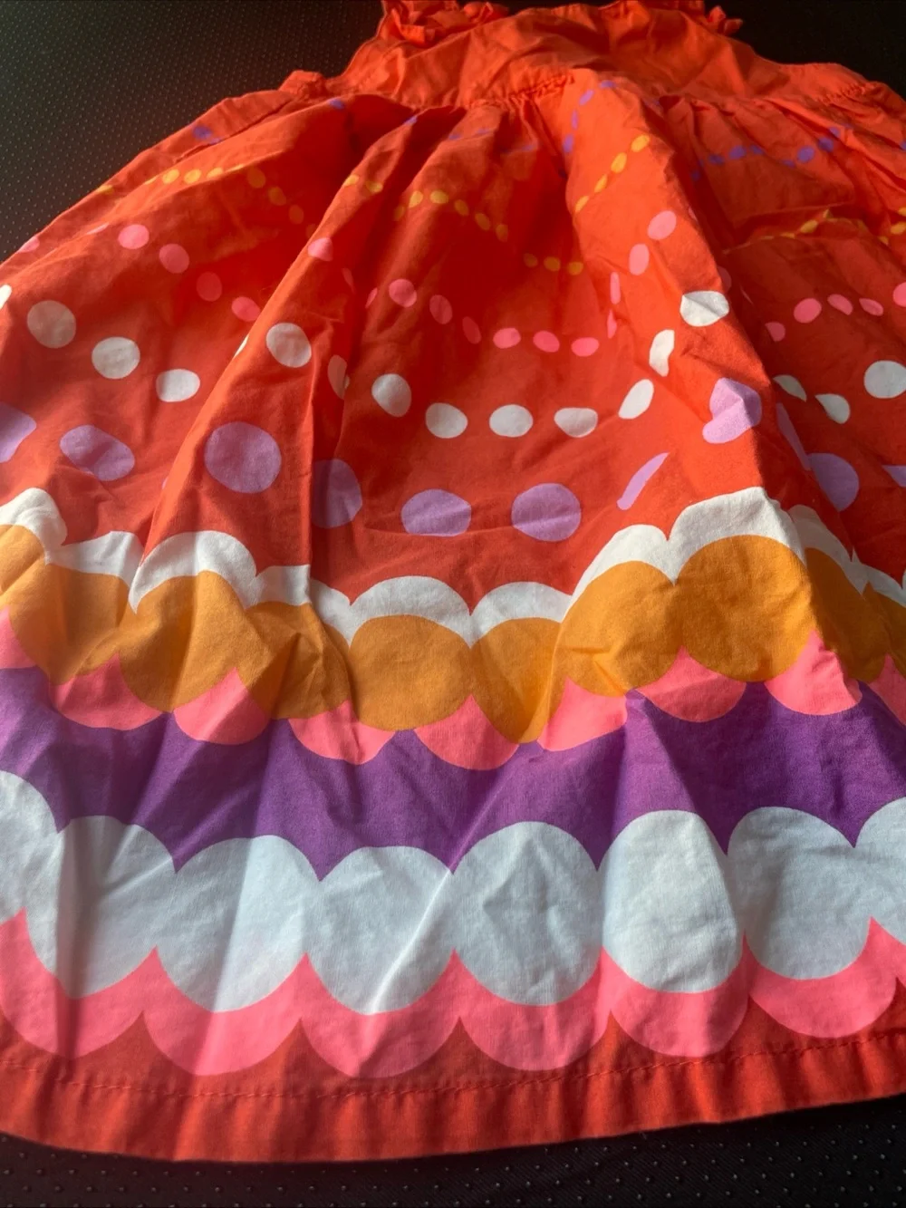 Gymboree Orange Multicolor Dot-Stripe Sundress